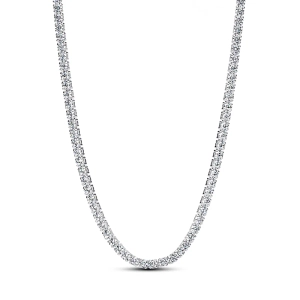 Funkelnde Tennishalskette von Pandora Timeless aus Sterlingsilber mit kubischen Zirkonia-Steinen für einen raffinierten und stilvollen Look.