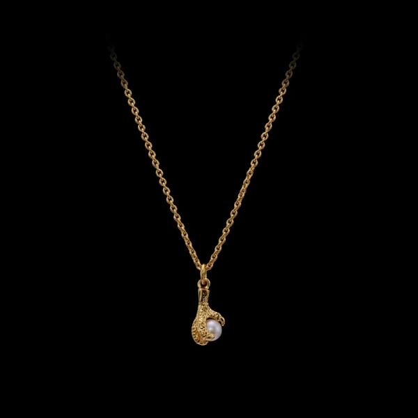 Tiny Claw Pearl Necklace Gold - Maria Nilsdotter - Schmuck im skandinavischen Design - Nordic Spectra