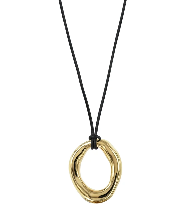 Astrid & Agnes - ANGELINA Leather 30 mm Guld