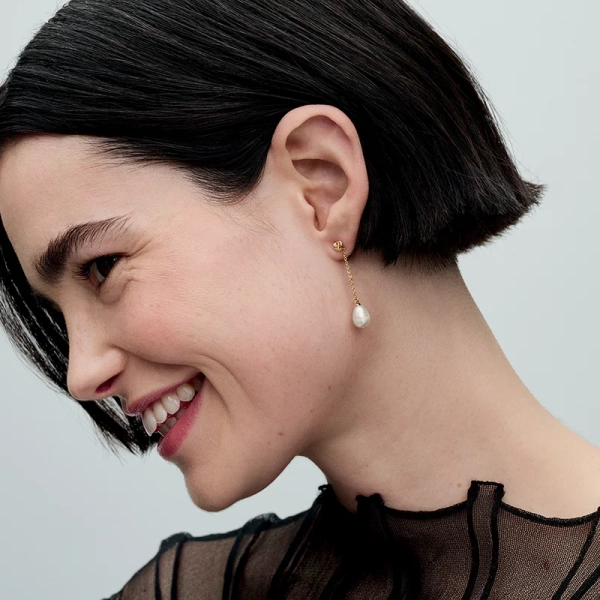 Behandelte Süßwasserzuchtperlen Ohrhänger - PANDORA - Nordic Spectra