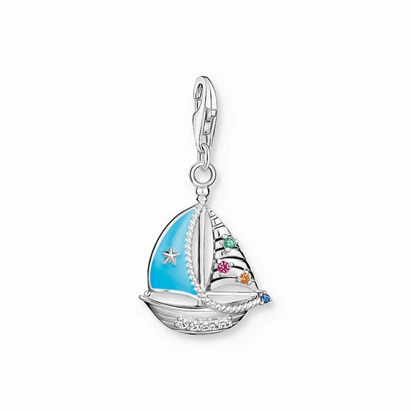 Charm-Anhänger türkises Segelboot Silber von Thomas Sabo, Schneller Versand - Nordicspectra.de
