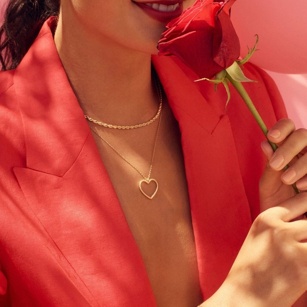 Rope Heart Necklace M Gold - Edblad - Snabb frakt & paketinslagning - Nordicspectra.se