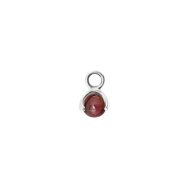 Letters Stone 1 Red Garnet Pendant Silver