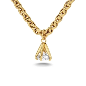 Halsband i 14K guldpläterat stål med justerbar längd