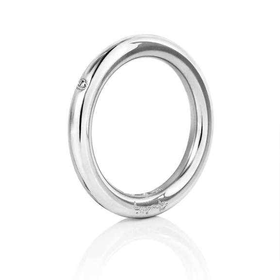 One Love & Stars Thin Ring Platinum