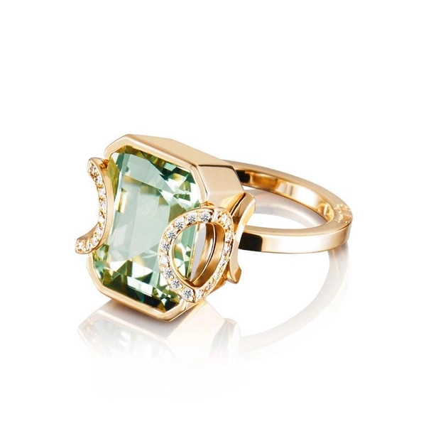 Little Magic Star Ring Green Quartz Gold - Efva Attling ringar - Snabb frakt & paketinslagning - Nordicspectra.se