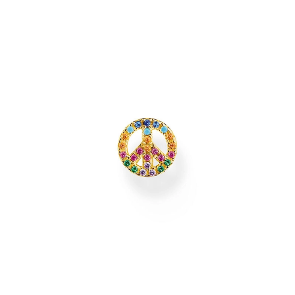 Einzel Ohrstecker Peace Mit Bunten Steinen Gold von Thomas Sabo, Schneller Versand - Nordicspectra.de