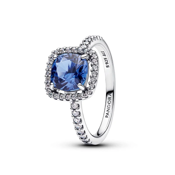 Funkelnder Eckiger Blauer Strahlenkranz Statement-Ring - PANDORA - Nordic Spectra