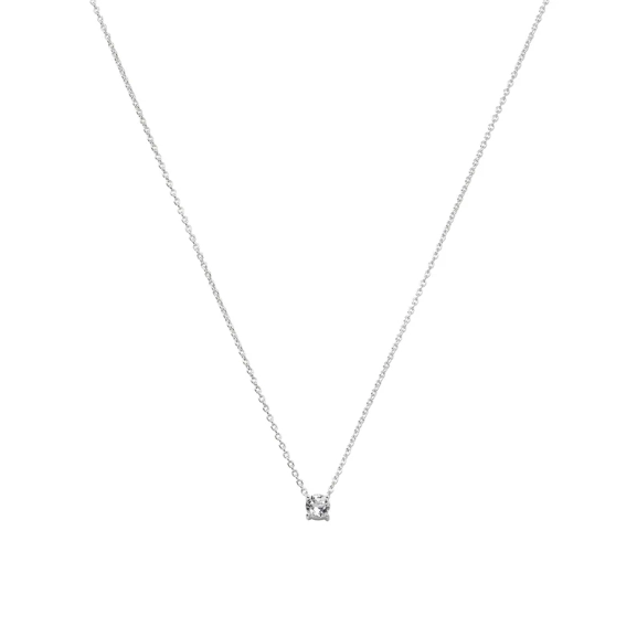 Minimalistica Solo Nova Necklace Silver i återvunnet silver med vit topas