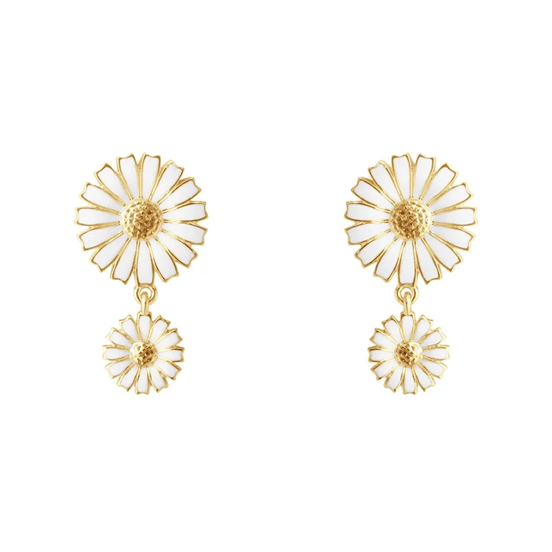 Georg Jensen - Daisy Vit Dubbla Örhängen Guld