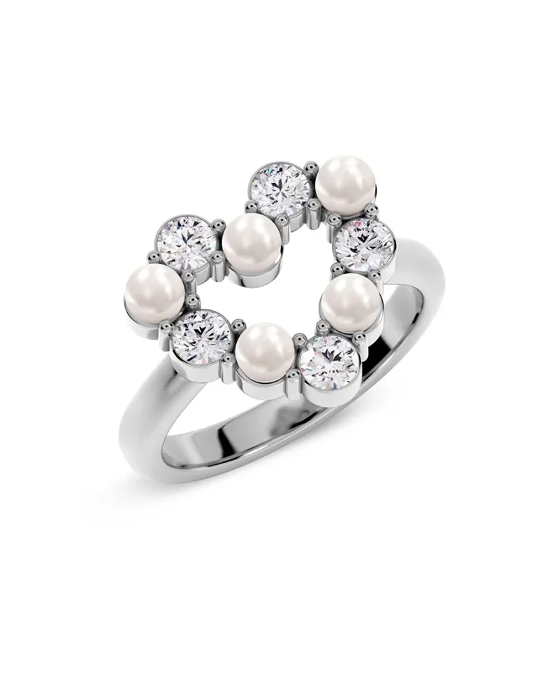 Affinity Pearl Heart Ring Steel - Edblad - Snabb leverans - Gratis paketinslagning