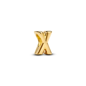 Eleganter Buchstaben-Charm aus vergoldetem Metall von Pandora. In der Form des Buchstabens X können Sie eine persönliche Botschaft hinterlassen und Ihrem Stil einen Hauch von Exklusivität verleihen.