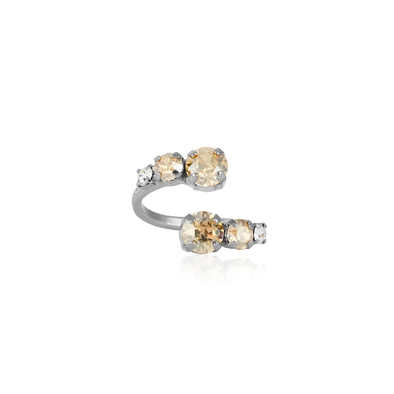Caroline Svedbom - Halo Ring Rhodium Golden Shadow