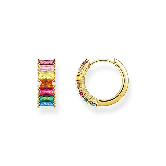 Creolen bunte Steine Pavé Gold von Thomas Sabo, Schneller Versand - Nordicspectra.de