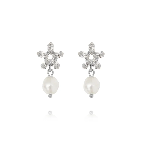 Emmy Earrings Rhodium Pearl / Crystal - Caroline Svedbom - Snabb frakt & paketinslagning - Nordic Spectra
