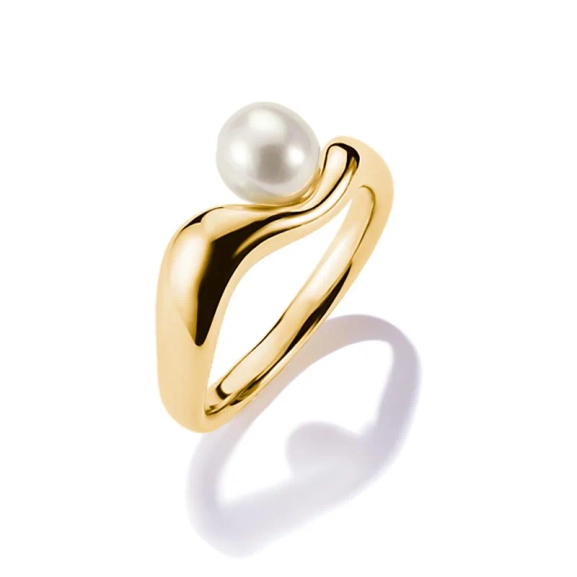 Natural Beauty Ring med Pärla Guld från Thomas Sabo i 18K guldpläterat silver med sötvattenpärla