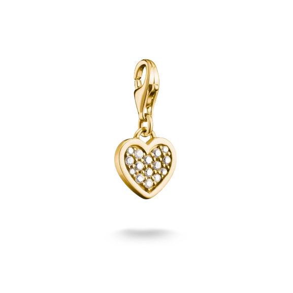Heart with Stones Charm Gold - Thomas Sabo - Suuri valikoima & ilmainen lahjapaketointi - Nordic Spectra