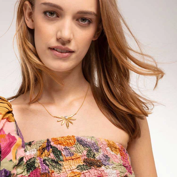 Stort Halsband Glittrande Blad Guld - Thomas Sabo halsband - Snabb frakt & paketinslagning - Nordicspectra.se