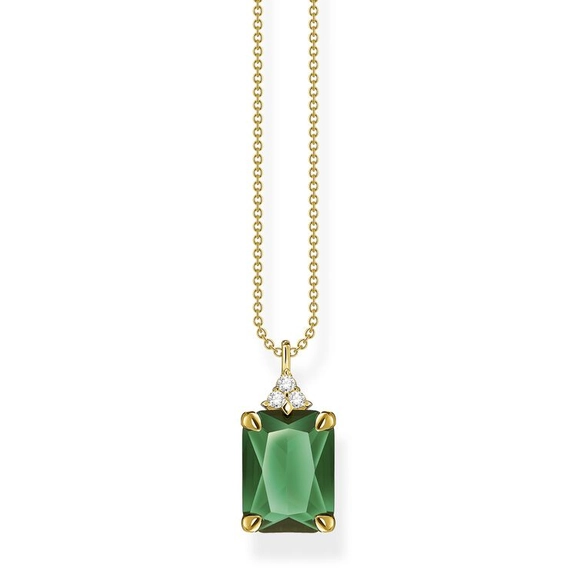Halsband Grön Sten Guld - Thomas Sabo berlock - Snabb frakt & paketinslagning - Nordicspectra.se