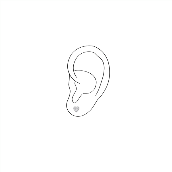 Einzel Ohrstecker Herz Pavé Silber von Thomas Sabo, Schneller Versand - Nordicspectra.de