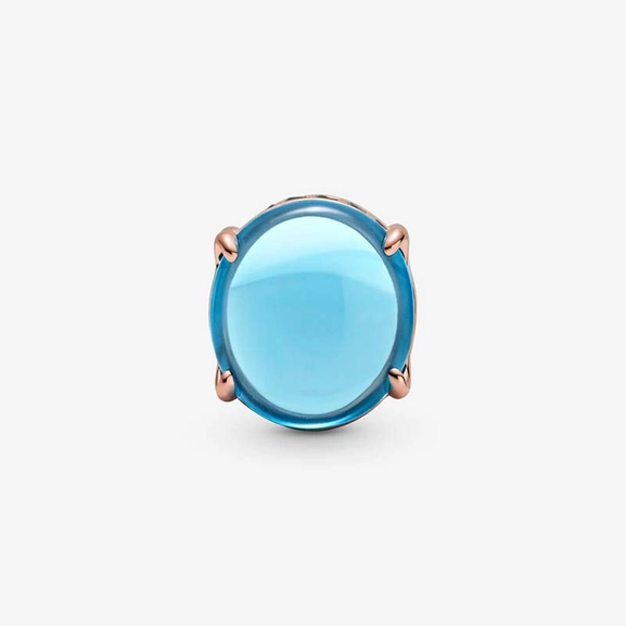 Blå Oval Cabochon Berlock Rosé - PANDORA - Snabb frakt & paketinslagning - Nordicspectra.se