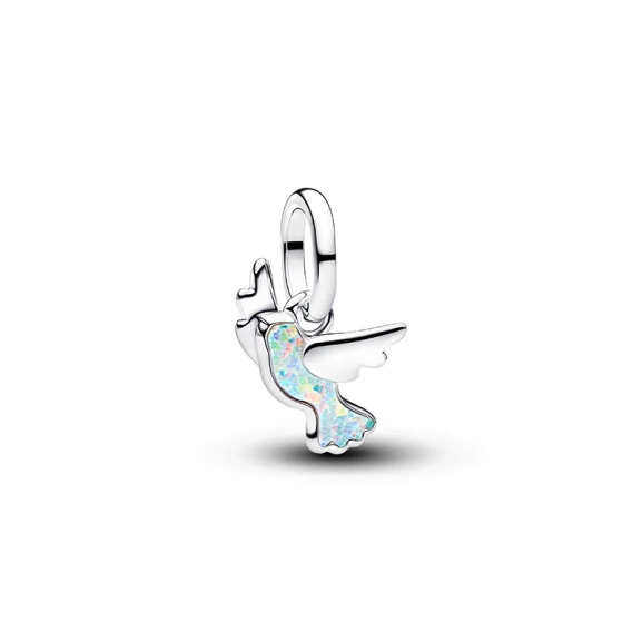 Mini-Charm „Weiße Taube“ von Pandora ME aus Silber mit weißem Opal und Zirkonia