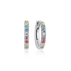 Ellera Medio Örhängen Mix i silver med gnistrande Cubic Zirconia-stenar från Sif Jakobs Ellera-kollektion.
