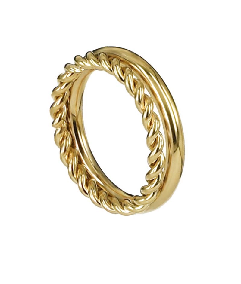 TWIST Ring Guld  - Astrid & Agnes - Snabb frakt & paketinslagning - Nordicspectra.se