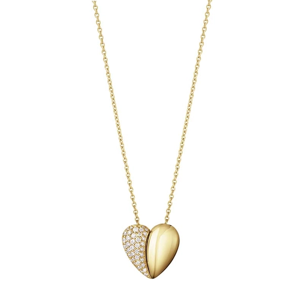 Curve Heart Halskette Gold Mit Diamant 0.17 ct von Georg Jensen, Schneller Versand - Nordicspectra.de