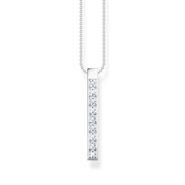 Kette Weiße Steine Silber von Thomas Sabo, Schneller Versand - Nordicspectra.de