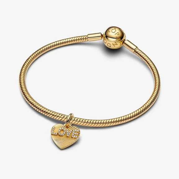 LOVE Hjärta Berlock Guld - PANDORA - 1-2 dagar leverans - Gratis paketinslagning
