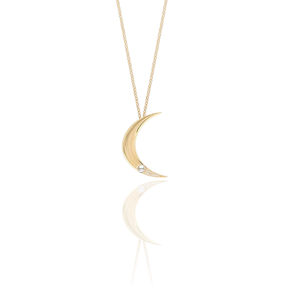 One Moon Neck Gold -CU Jewellery - Snabb frakt & paketinslagning - Nordicspectra.se