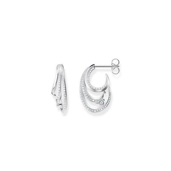 Creolen Welle Mit Weißen Steinen von Thomas Sabo, Schneller Versand - Nordicspectra.de