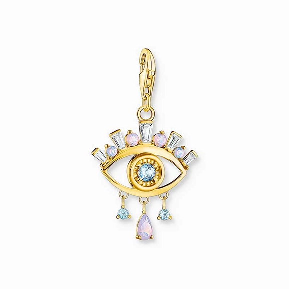 Charm-Anhänger blaues Auge vergoldet von Thomas Sabo, Schneller Versand - Nordicspectra.de