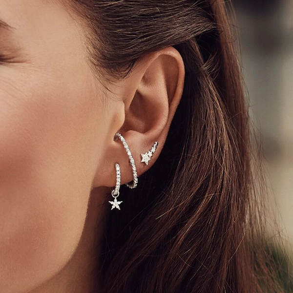 Einzel Creole Mit Stern Anhänger Silber von Thomas Sabo, Schneller Versand - Nordicspectra.de