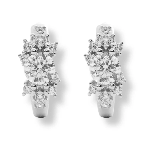 Always On -korvakorut hopeoitua messinkiä ja koristeltu kuutiollisella zirkonialla