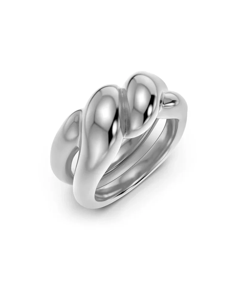 Edblad Twist Ring i polerat rostfritt stål med två sammanflätade former