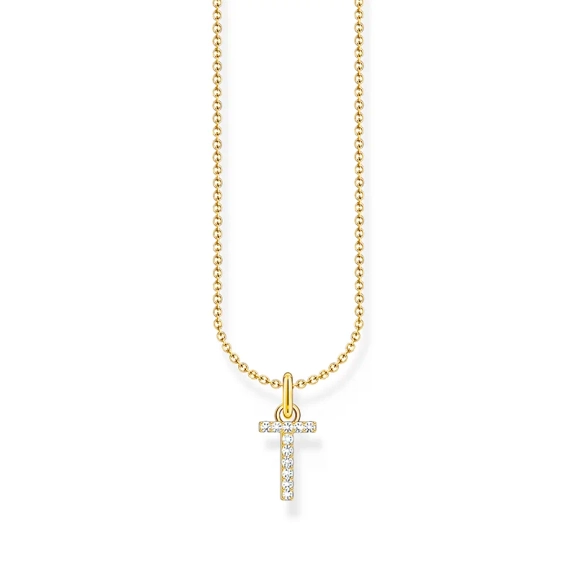Glittrande Bokstavshalsband T Guld - Thomas Sabo - Snabb leverans & paketinslagning - Nordic Spectra