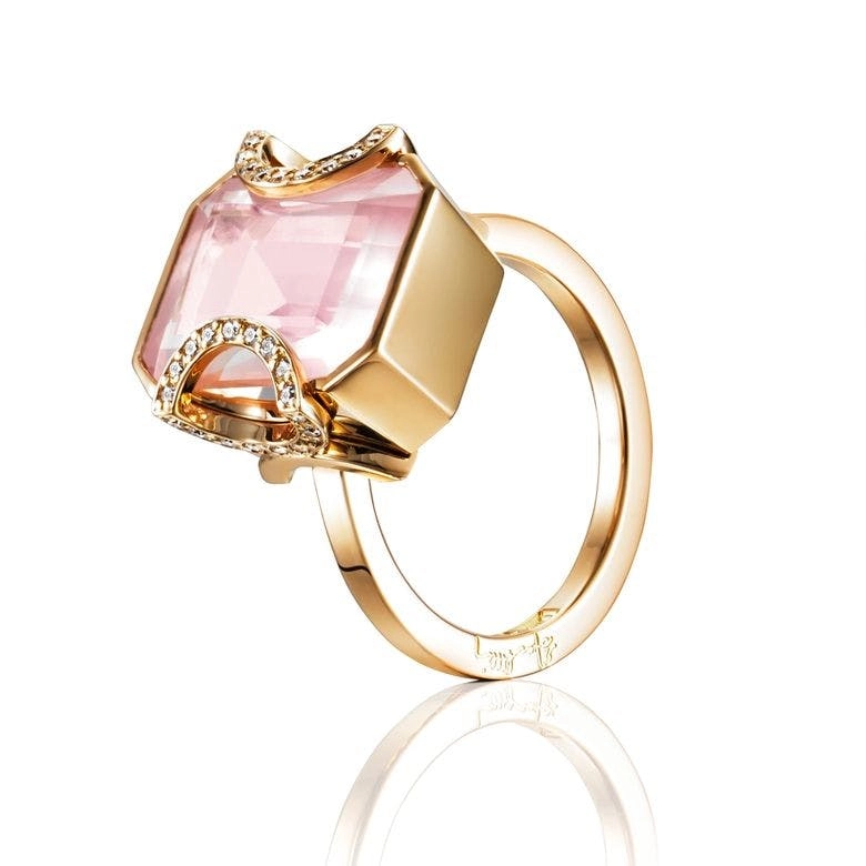 Efva Attling - Little Magic Star Ring Rose Quartz Gold
