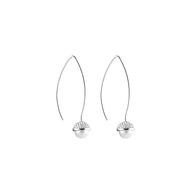 CU Jewellery - Pearl Bubble Long Ear Silver