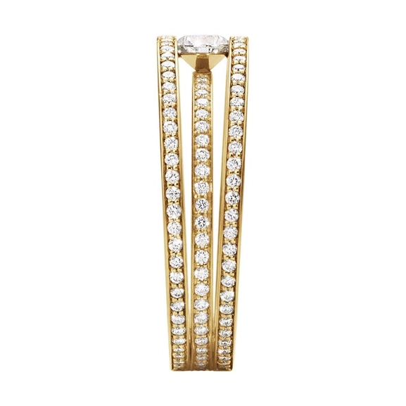Halo Solitärring Guld med Pavéinfattade Diamanter - Georg Jensen ringar - Snabb frakt & paketinslagning - Nordicspectra.se