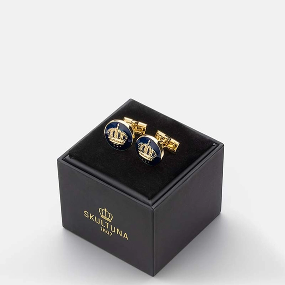 Manschettknappar The Crown Guld Royal Blue - Skultuna - Snabb frakt & paketinslagning - Nordicspectra.se