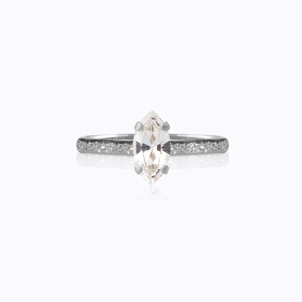 Petite Navette Ring Rhodium Crystal - Caroline Svedbom - Snabb frakt & paketinslagning - Nordicspectra.se