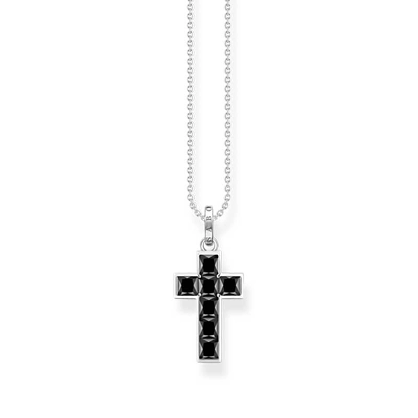 Halsband Kors Svarta Stenar - Thomas Sabo berlock - Snabb frakt & paketinslagning - Nordicspectra.se