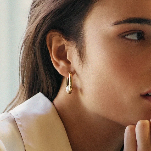 Modernist Pearl Hoops L Gold - Edblad - Snabba leveranser - Gratis paketinslagning