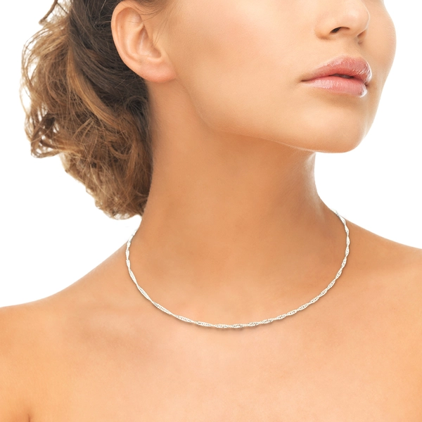 Halskedja Singapore Silver - Snabb frakt & paketinslagning - Nordicspectra.se