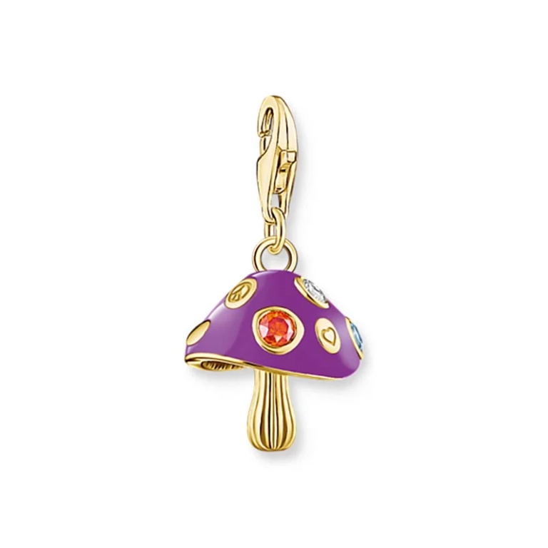 Purple Mushroom Charm Gold - Thomas Sabo - Suuri valikoima & ilmainen lahjapaketointi - Nordic Spectra