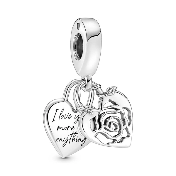 Rose Herzschloss Charm-Anhänger von PANDORA, Schneller Versand - Nordicspectra.de