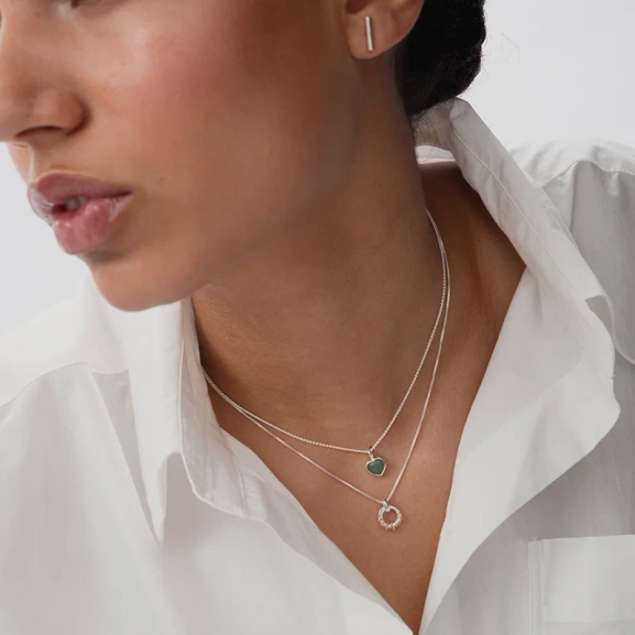 La La Love Necklace Silver - Green Jade - Syster P - Snabb leverans & Gratis paketinslagning - Nordic Spectra