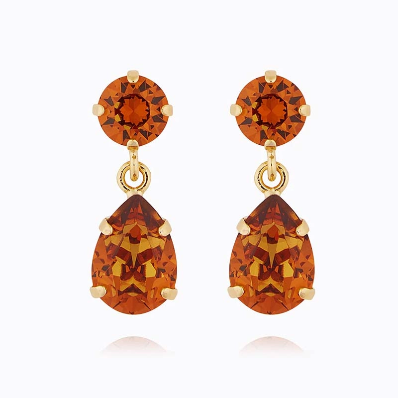 Caroline Svedbom - Mini Drop Earrings Gold Light Amber